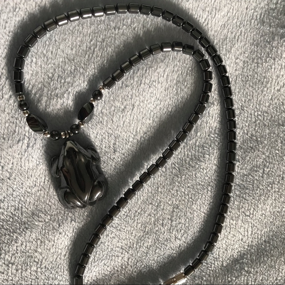 Necklace with frog pendant, gently used